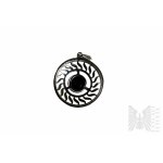 Pendant with Natural Black Spinel with Mass of 4.91 ct, Silver 925, Has Gemporia Certificate