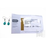 Earrings with Natural 2 Turquoises with a Total Weight of 10.00 ct and 2 Blue Topazes with a Total Weight of 1.20 ct, 925 Silver, Comes with Gemporia Certificate
