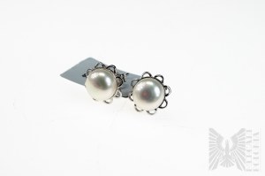 Orecchini con 2 perle d'acqua dolce coltivate, argento 925, certificati da Gemporia