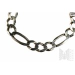 Men's Wide Bracelet, Figaro Braid, 925 Silver, Origin Italy