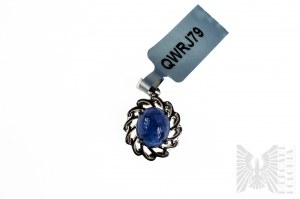 Pendant with Natural Tanzanite with Mass of 5.45 ct, Silver 925, Has Gemporia Certificate
