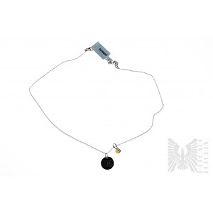 Necklace with Pendant with Natural Opal with Mass of 0.56 ct, Silver 925, Has Gemporia Certificate