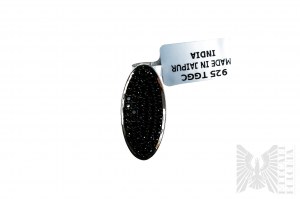 Pendant with Natural 66 Black Spinels with a Total Weight of 1.92 ct, 925 Silver, Certified by Gemporia