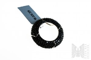 Pendant with Natural 152 Black Spinels with Total Weight of 3.61 ct, 925 Silver, Comes with Gemporia Certificate