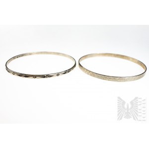 Set of Two Bracelets - Including One Warmet, Minimalist Designs, Product Weight 16.22 Grams, 925 Silver