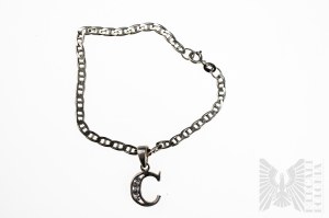 Bracelet Lettre C avec Zircons blancs, Gucci Braid, Argent 925