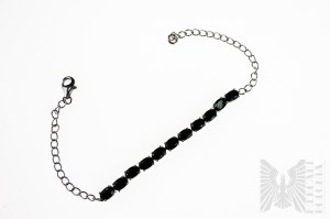 Bracelet with Natural 11 Black Spinels with Total Weight of 4.19ct, 925 Silver, Comes with GemsTV Certificate