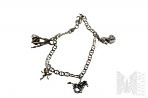 Bracelet avec quatre breloques, Gucci Braid, argent 925