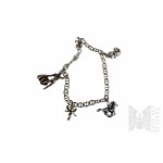 Bracelet with Four Charms, Gucci Braid, 925 Silver