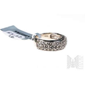 Prsten s 47 přírodními bílými topasy o celkové hmotnosti 1,97 ct, stříbro 925, certifikováno společností Gemporia