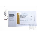Anello con 3 topazi rosa mistici naturali con una massa totale di 1,72 carati, argento 925, certificato da Gemporia