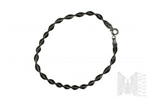 Two-Color Twisted Lightweight Bracelet, 925 Silver