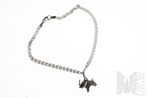 Elephant Form Charms Ankle Bracelet, 925 Silver