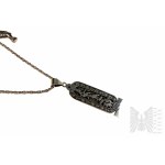 Bracelet avec breloques de style égyptien, cordon tressé, argent 800