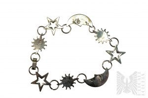 Celestial Bracelet with image of celestial bodies, 925 Silver