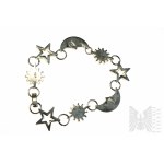Celestial Bracelet with image of celestial bodies, 925 Silver