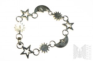 Bracciale celeste con immagine di corpi celesti, argento 925