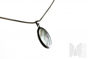 Dlouhý perlový náhrdelník, provazový cop, 925 stříbro