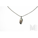 Collana lunga di perle, intreccio di corde, argento 925