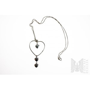 Heart Necklace, Silver 925, chain length about 45 cm
