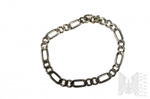 Men's Figaro Bracelet, 925 Silver, product weight 27.03 grams, bracelet length 23.5 cm