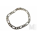 Men's Figaro Bracelet, 925 Silver, product weight 27.03 grams, bracelet length 23.5 cm