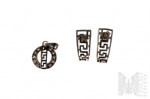 Anhänger und Ohrringe mit griechischem Motiv, 925 Silber