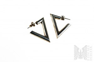 Triangle Tube Earrings, 925 Silver