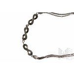 Infinity Bracelet with White Cubic Zirconias, Double Venetian Braid, 925 Silver