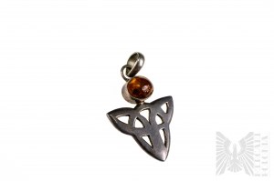 Pendant with natural amber - 925 silver