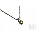 Yellow-Green Stone Necklace, 925 Silver