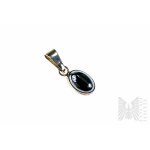 Oval Pendant with Hematite, 925 Silver, appraised in Gdansk after 1986