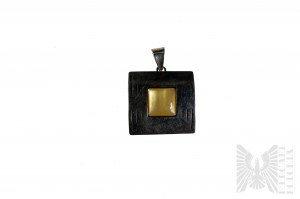 Square Pearl Pendant, 925 Silver, appraised in Bialystok after 1986