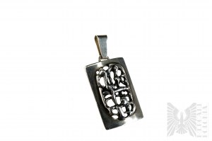 Rectangular Pendant with Openwork Decoration, 925 Silver, appraised in Poznan after 1986