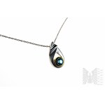 Sada náhrdelníku a náušnic s modrými zirkony, stříbro 925/1000