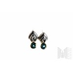 Collana e orecchini con zirconi blu, argento 925