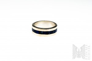 Unisex Ring with Natural Lapis Lazuli, 925 Silver