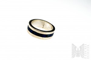 Obrączka Unisex z Naturalnym Lapis Lazuli, Srebro 925