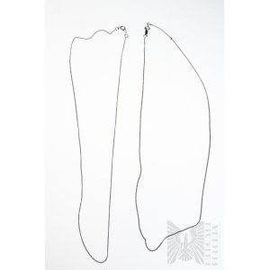 Set of Two Chains, 925 Silver, Armor Braid