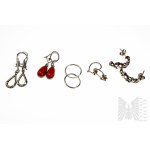 Set of Five Pairs of Earrings - 925 Silver