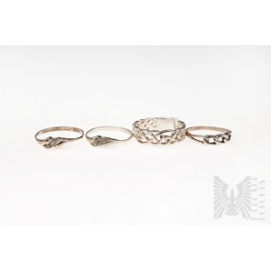 Set of Four Rings, - 925 Silver