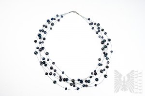 Collier de perles de culture d'eau douce noires - Argent 925