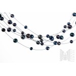 Necklace with Black Freshwater Cultured Pearls - 925 Silver