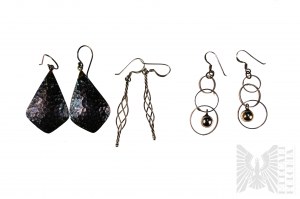 Three Pairs of Designer Earrings - 925 Silver