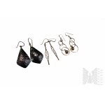 Three Pairs of Designer Earrings - 925 Silver