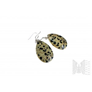 Earrings with Natural Jasper - 925 Silver