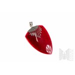 Red Plate Pendant - 925 Silver