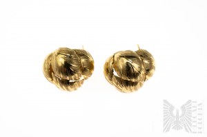 Gold Earrings with Vegetable Round Forms - 585/14K Gold