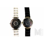 Set of Two Anne Klein Diamond Women's Watches, Black and White, Both Quartz, both running, very good condition, lightly used