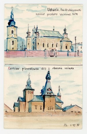 Uchanie - Farní kostel, pravoslavný kostel. Ručně malovaný (572)